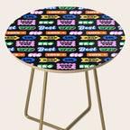 Fun retro quote sticker pattern Side Table Gallery Image 2
