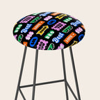 Fun retro quote sticker pattern Stool Gallery Image 2