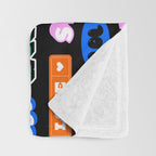Fun retro quote sticker pattern Throw Blanket Gallery Image 3