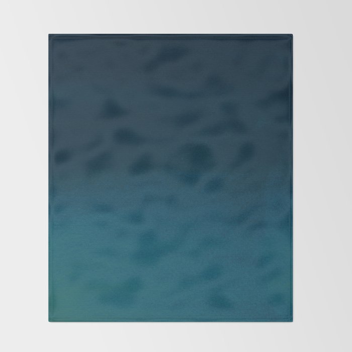 Navy blue teal hand painted watercolor paint ombre Throw Blanket Gallery Image 2