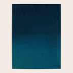 Navy blue teal hand painted watercolor paint ombre Poster Gallery Image 4