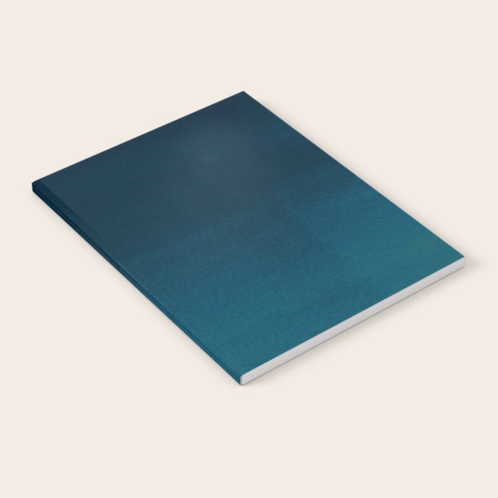 Navy blue teal hand painted watercolor paint ombre Notebook Gallery Image 1