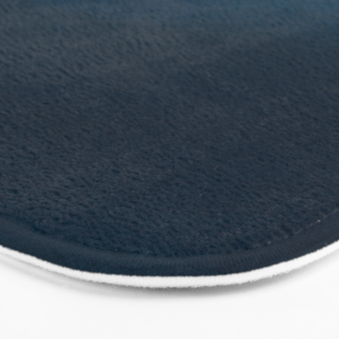 Navy blue teal hand painted watercolor paint ombre Bath Mat Gallery Image 3