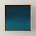 Navy blue teal hand painted watercolor paint ombre Mini Art Print Gallery Image 1