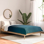 Navy blue teal hand painted watercolor paint ombre Comforter Gallery Image 2