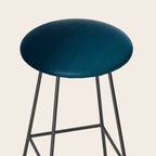 Navy blue teal hand painted watercolor paint ombre Stool Gallery Image 2