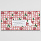 Watercolor Cherry Blossom Picnic Pattern Desk Mat Gallery Image 1
