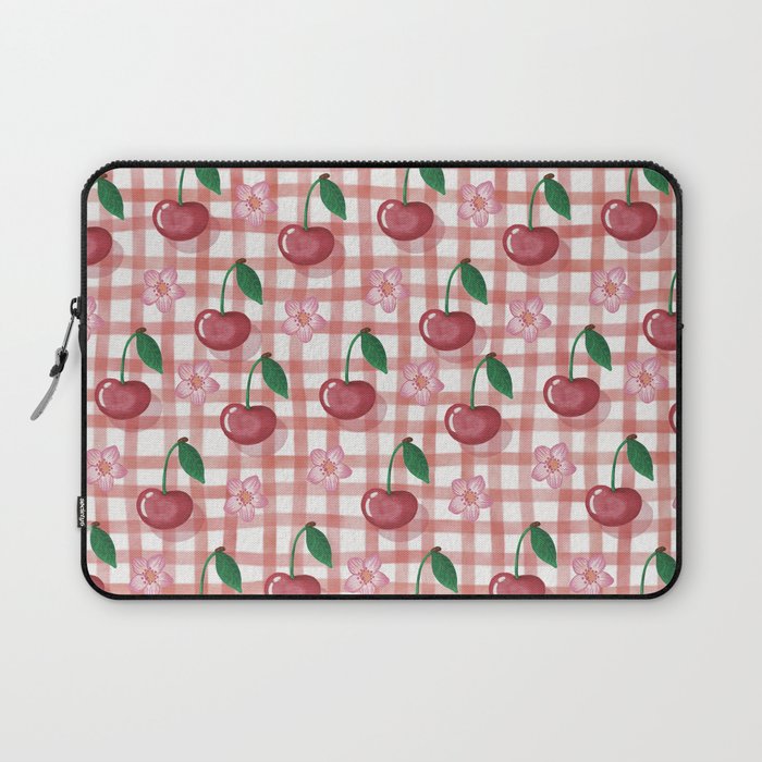 Watercolor Cherry Blossom Picnic Pattern Laptop Sleeve Gallery Image 1