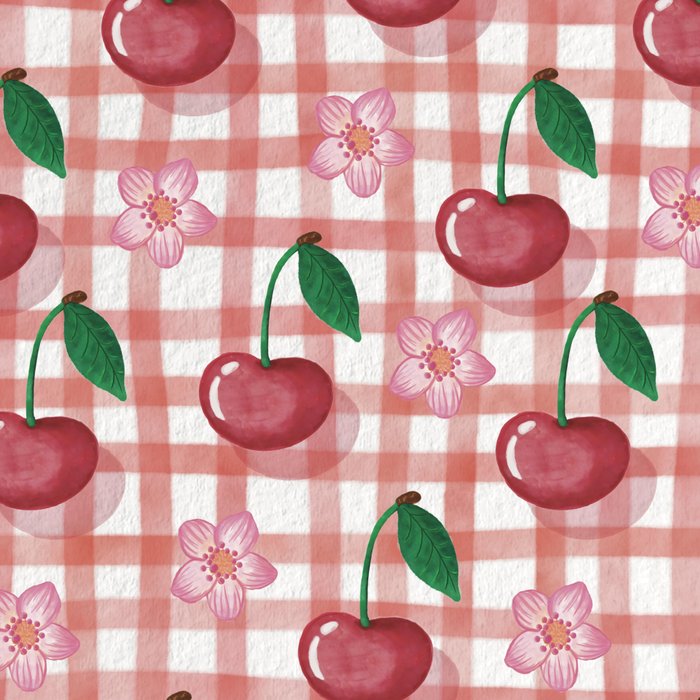 Watercolor Cherry Blossom Picnic Pattern Coffee Mug Gallery Image 2