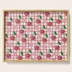 Watercolor Cherry Blossom Picnic Pattern Serving Tray Gallery Image 1