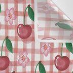 Watercolor Cherry Blossom Picnic Pattern Wall Tapestry Gallery Image 3