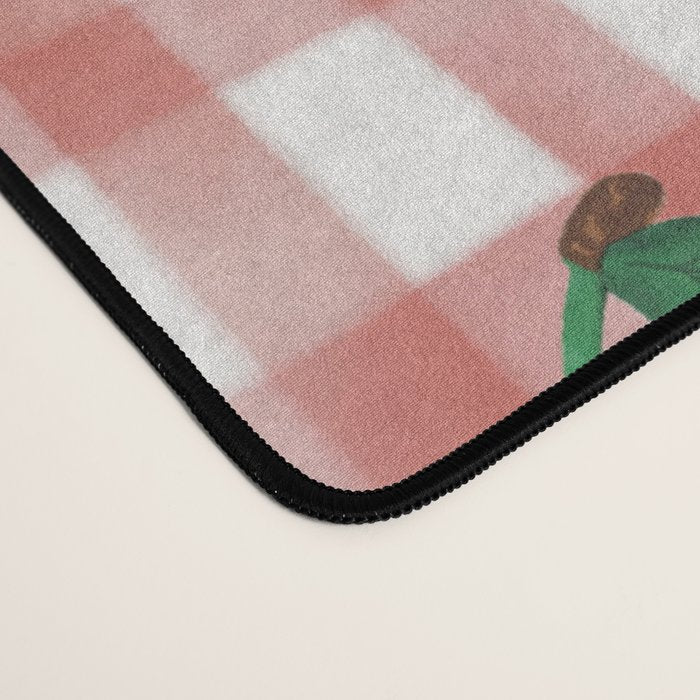 Watercolor Cherry Blossom Picnic Pattern Desk Mat Gallery Image 4