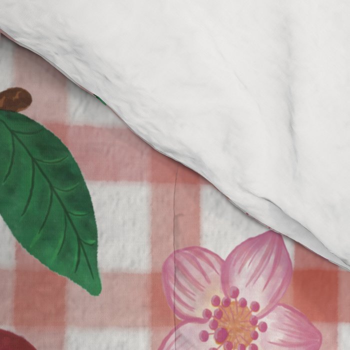 Watercolor Cherry Blossom Picnic Pattern Comforter Gallery Image 4