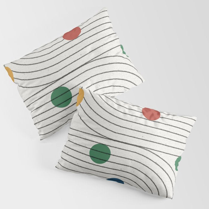 Modern Colorful Retro Dots Pillow Sham Gallery Image 3