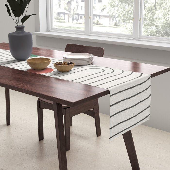 Modern Colorful Retro Dots Table Runner Gallery Image 2