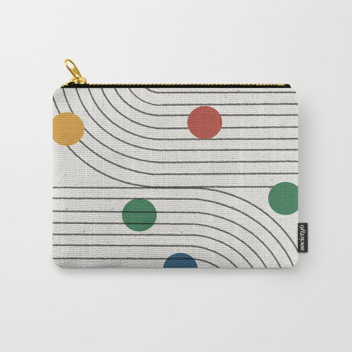 Modern Colorful Retro Dots Carry All Pouch Gallery Image 1