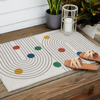 Modern Colorful Retro Dots Outdoor Rug Gallery Image 2