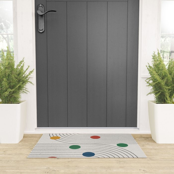 Modern Colorful Retro Dots Welcome Mat Gallery Image 3