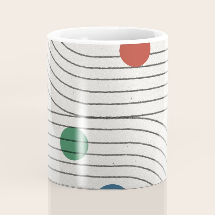 Modern Colorful Retro Dots Coffee Mug Gallery Image 4