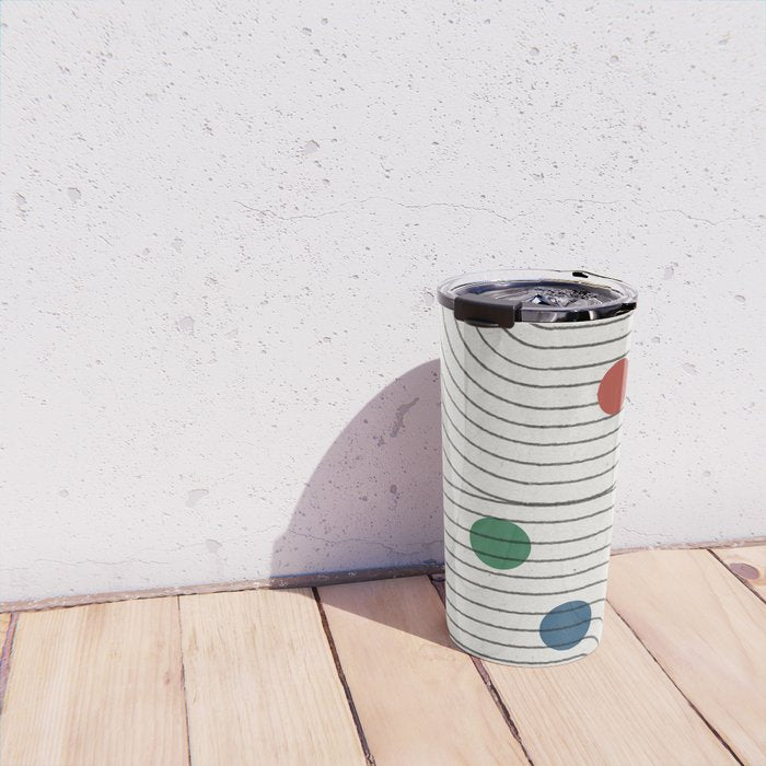 Modern Colorful Retro Dots Travel Mug Gallery Image 4
