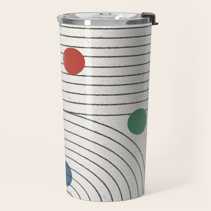 Modern Colorful Retro Dots Travel Mug Gallery Image 2
