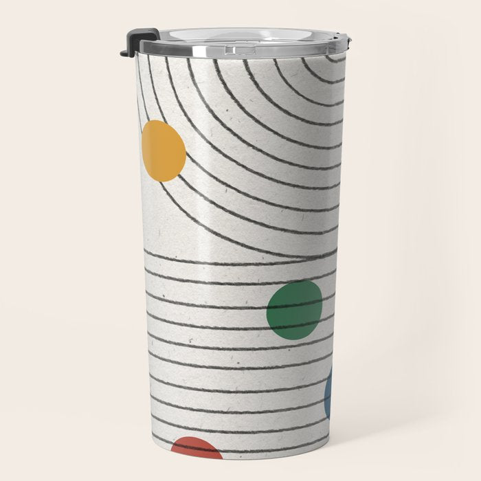 Modern Colorful Retro Dots Travel Mug Gallery Image 3