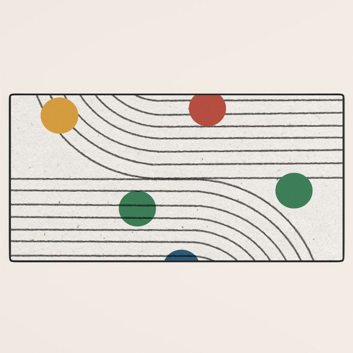 Modern Colorful Retro Dots Desk Mat Gallery Image 3