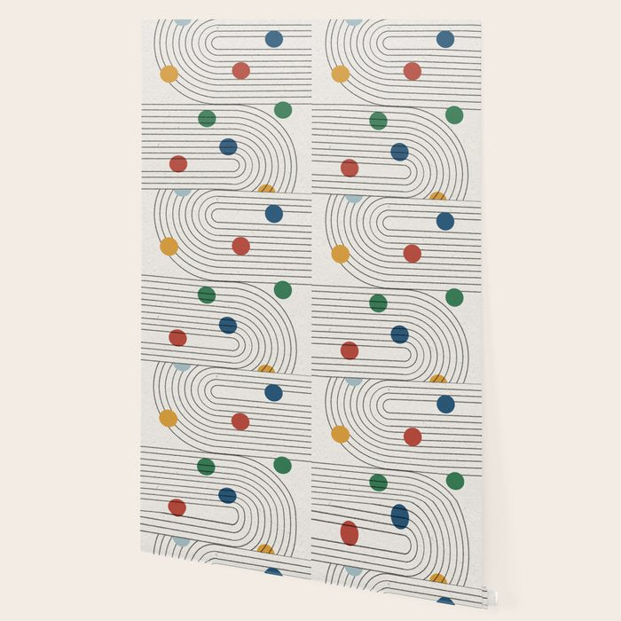 Modern Colorful Retro Dots Wallpaper Gallery Image 2