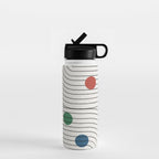 Modern Colorful Retro Dots Water Bottle Gallery Image 1