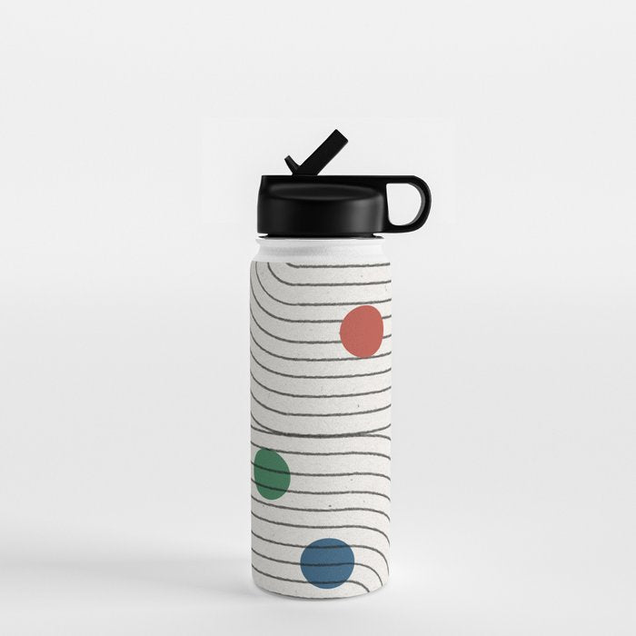 Modern Colorful Retro Dots Water Bottle Gallery Image 1