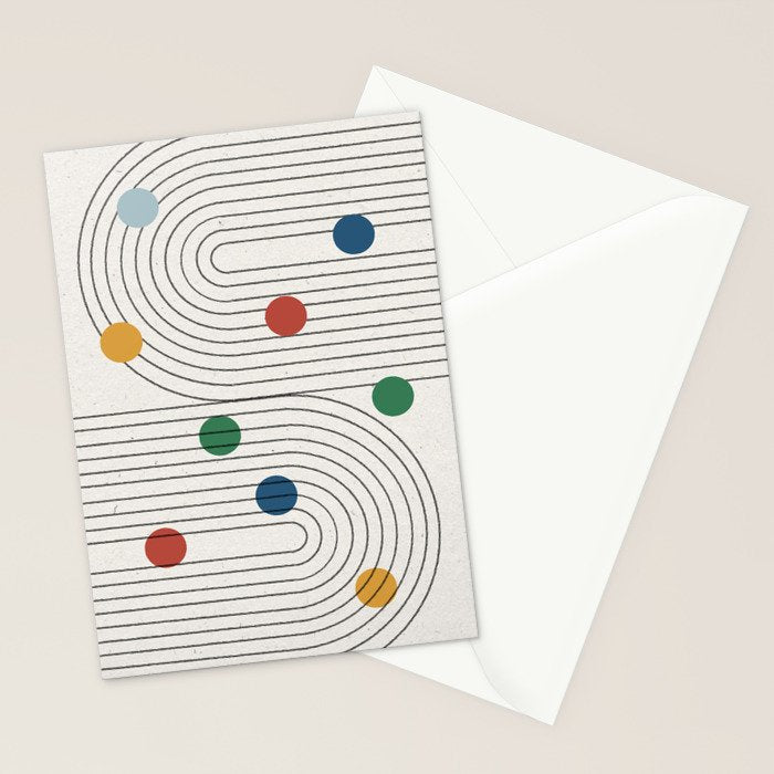 Modern Colorful Retro Dots Stationery Card Gallery Image 2