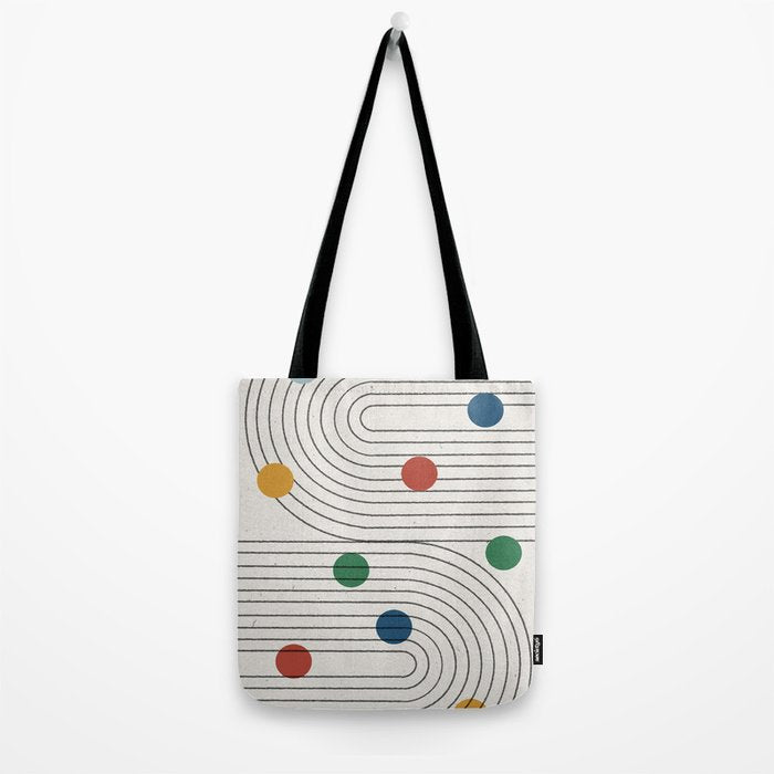 Modern Colorful Retro Dots Tote Bag Gallery Image 2
