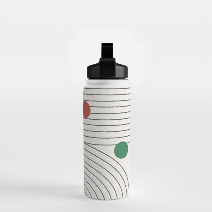 Modern Colorful Retro Dots Water Bottle Gallery Image 2