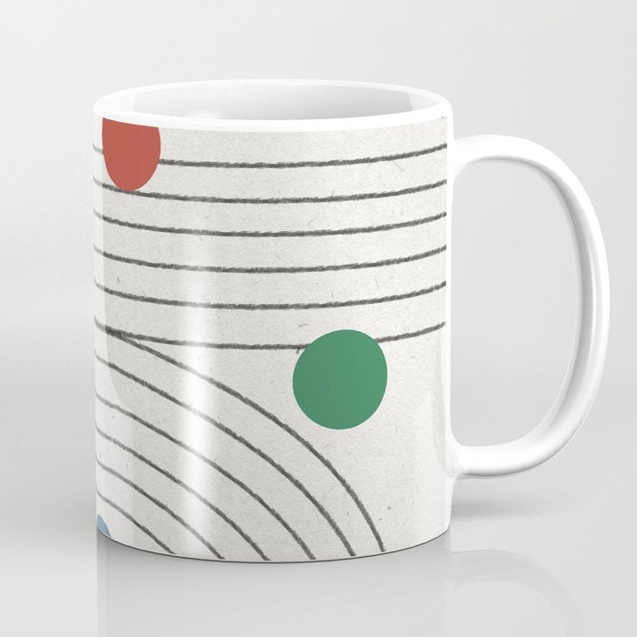 Modern Colorful Retro Dots Coffee Mug Gallery Image 1