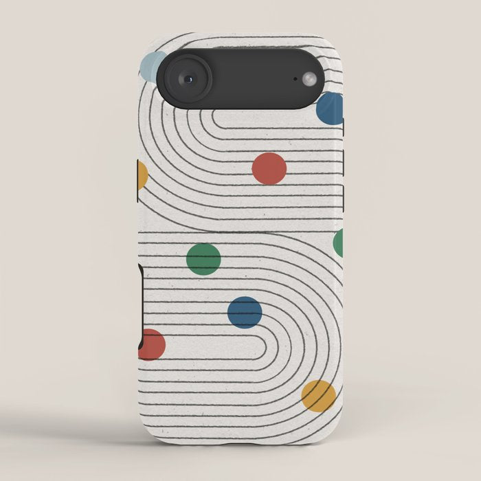 Modern Colorful Retro Dots iPhone Case Gallery Image 2