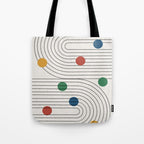 Modern Colorful Retro Dots Tote Bag Gallery Image 1