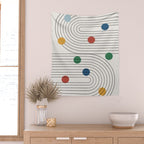 Modern Colorful Retro Dots Wall Tapestry Gallery Image 2