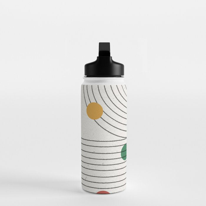 Modern Colorful Retro Dots Water Bottle Gallery Image 3