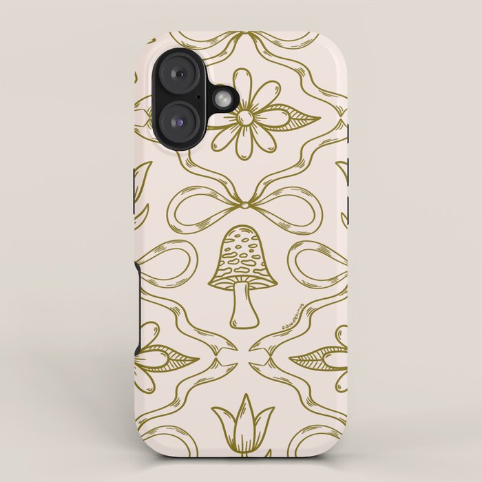 Spring Toile Print in Green iPhone Case Gallery Image 1