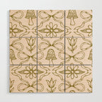 Spring Toile Print in Green Wood Wall Art Gallery Image 1