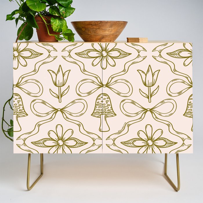 Spring Toile Print in Green Credenza Gallery Image 1
