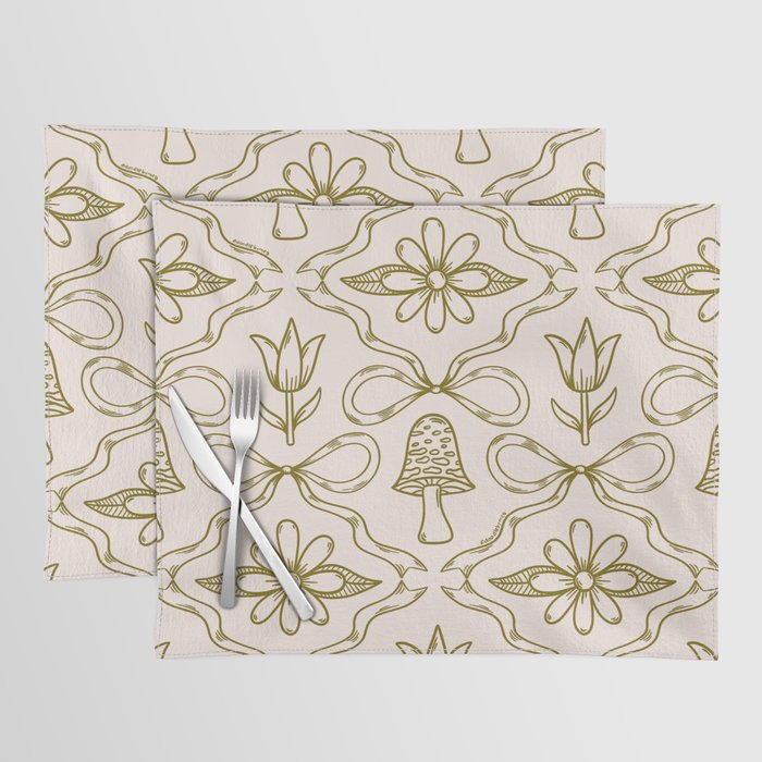 Spring Toile Print in Green Placemat Gallery Image 1