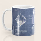 NASA SpaceX Crew Dragon Spacecraft & Falcon 9 Rocket Blueprint in High Resolution (dark blue) Coffee Mug Gallery Image 3