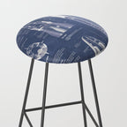 NASA SpaceX Crew Dragon Spacecraft & Falcon 9 Rocket Blueprint in High Resolution (dark blue) Stool Gallery Image 2