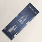 NASA SpaceX Crew Dragon Spacecraft & Falcon 9 Rocket Blueprint in High Resolution (dark blue) Yoga Mat Gallery Image 1