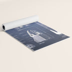 NASA SpaceX Crew Dragon Spacecraft & Falcon 9 Rocket Blueprint in High Resolution (dark blue) Yoga Mat Gallery Image 2