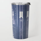 NASA SpaceX Crew Dragon Spacecraft & Falcon 9 Rocket Blueprint in High Resolution (dark blue) Travel Mug Gallery Image 2