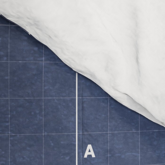 NASA SpaceX Crew Dragon Spacecraft & Falcon 9 Rocket Blueprint in High Resolution (dark blue) Comforter Gallery Image 4