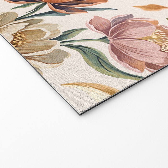 Hand Painted Peony Florals Welcome Mat Gallery Image 2