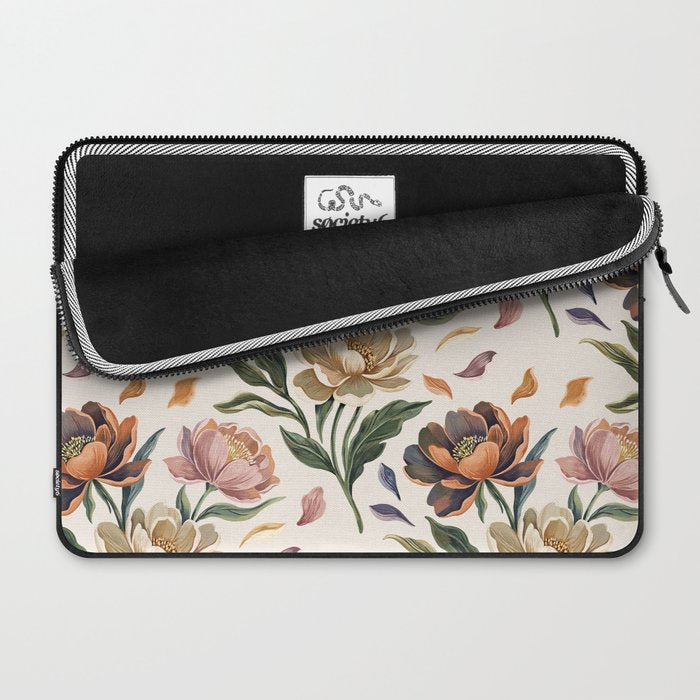 Hand Painted Peony Florals Laptop Sleeve Gallery Image 2